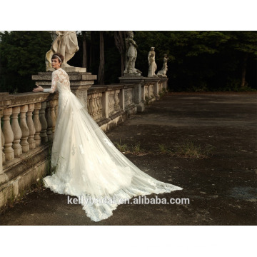 ZM16006 Detachable Long Train Muslim Wedding Dress With Long Sleeves Lace Custom Bridal Gowns From China Wholesale Alibaba